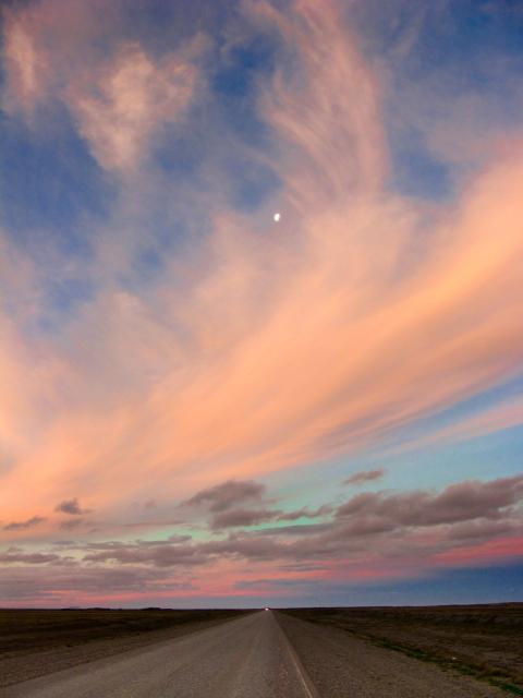 Windswept sunset on the Atlantic