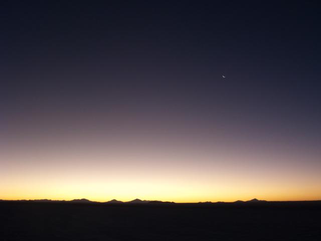 Sunset on Salar de Uyuni